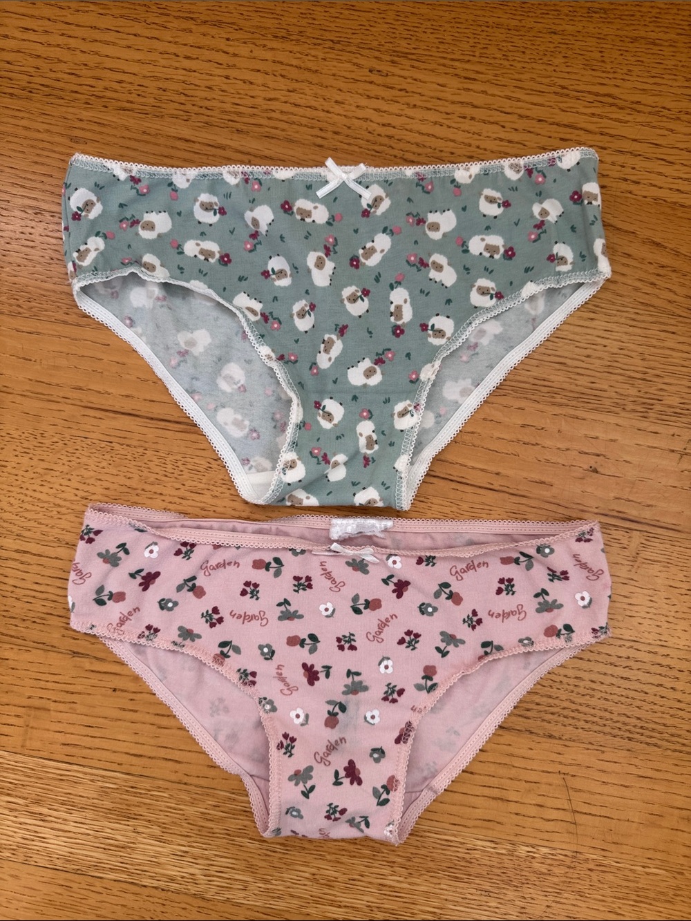 Mayoral Girls Floral Bikini Briefs - Green & Pink (2-Pack)